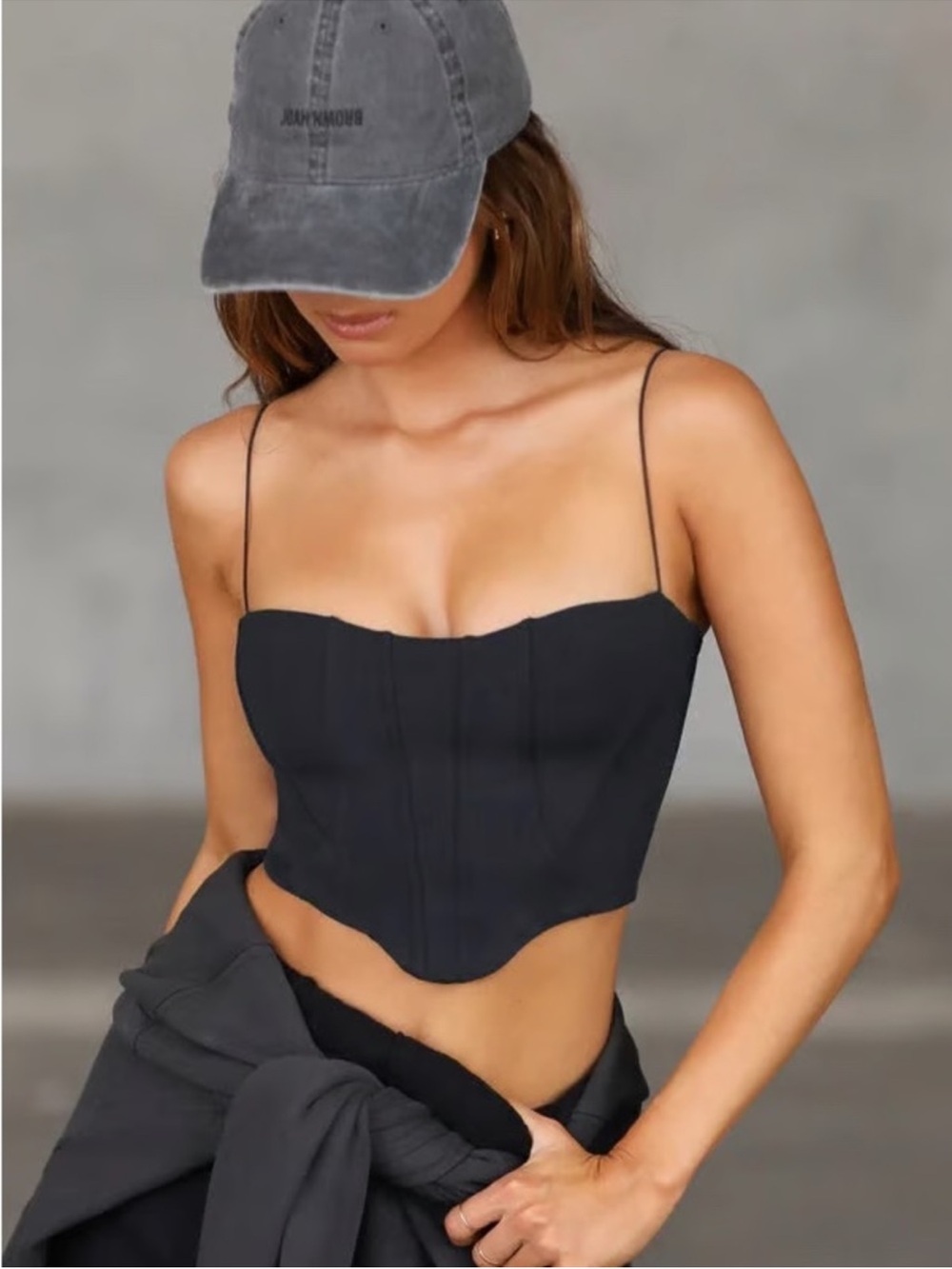 ♡ Joah Brown Corset Tank Sueded Onyx